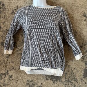 Talbots Black and White Striped Sweater